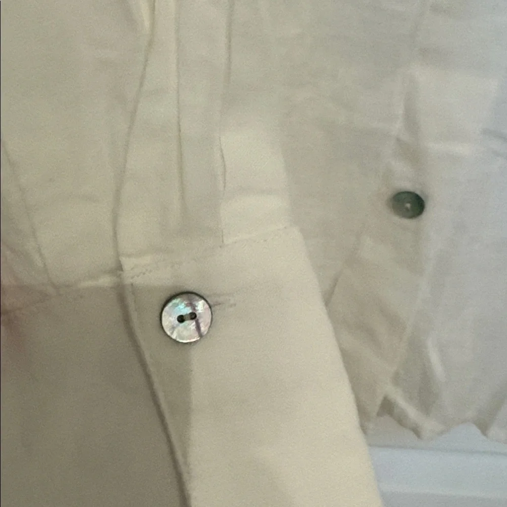 Vince White Linen-Blend Button Collar Shirt - Picture 4 of 7